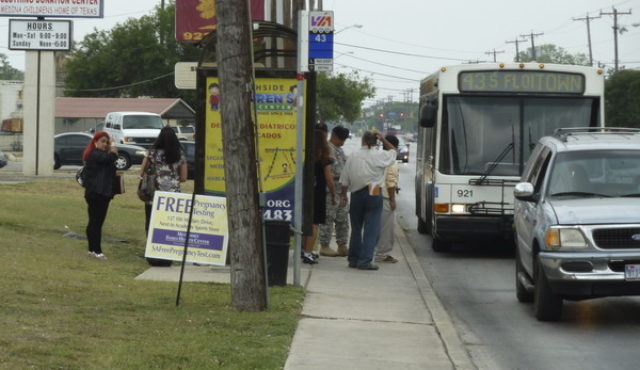 busy bus stop with limited facilities